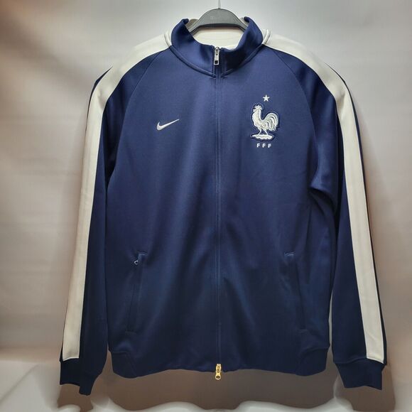 Rare Nike N98 FFF France World Cup Futbol Soccer Blue Full Zip Track Jacket XL - Picture 1 of 10